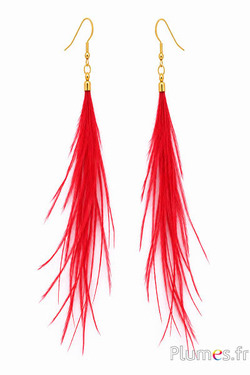 Ciondolo struzzo - 9-12 cm - rosso